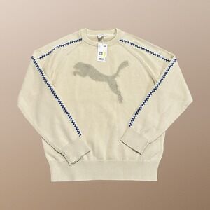Puma The NeverWorn IV T7 Knit Sweater Sweatshirt Alpine White Mens Medium
